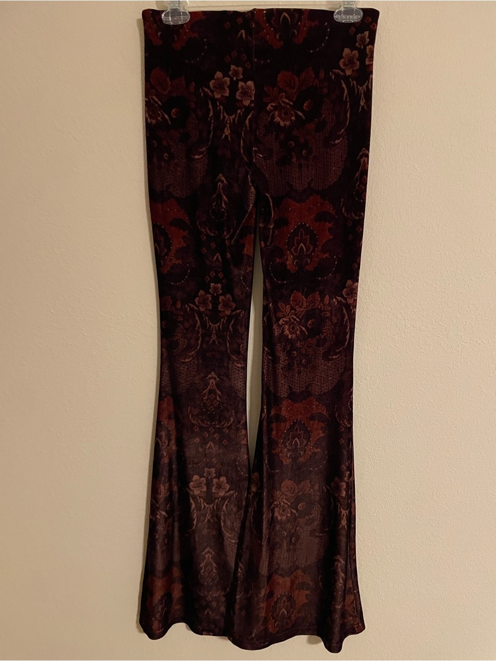 Free People Maura Velvet  Pull On Flare Pants Size XS - Picture 3 of 7
